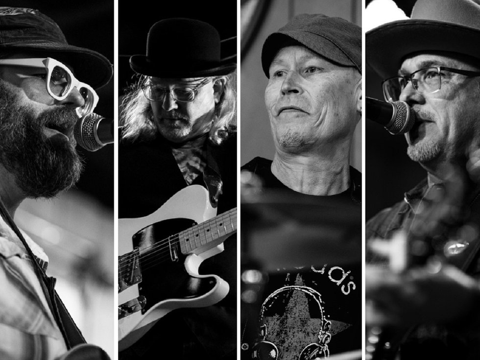 A collage of the four members of Dogtown Hollow.