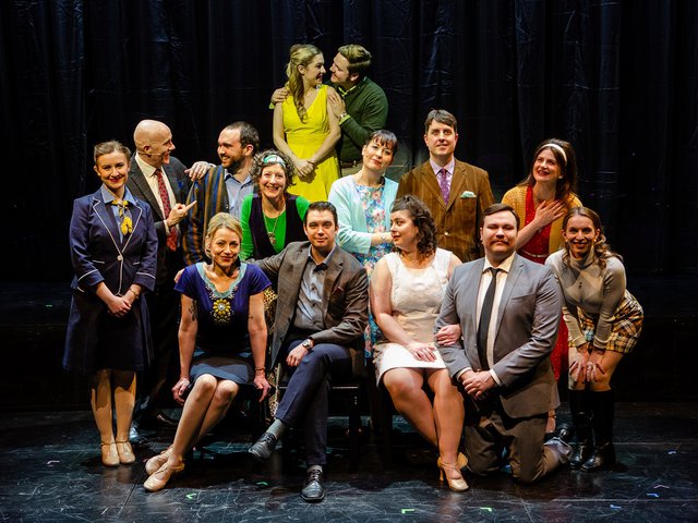 The cast of "Company," Four Seasons Theatre, 2025.