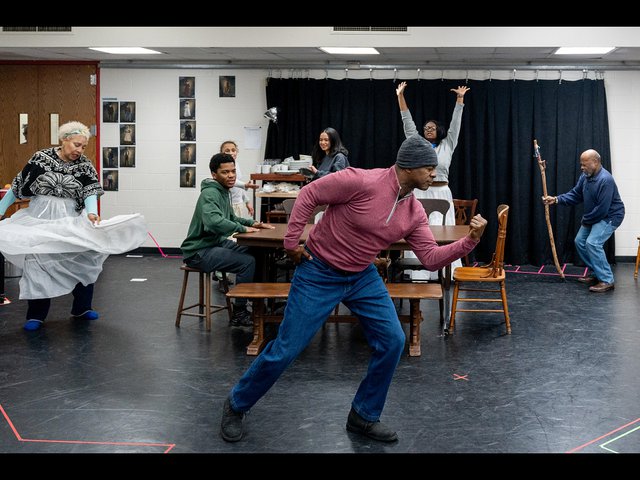 A rehearsal scene.